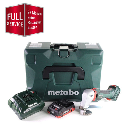 GRATIS 3 años de servicio completo protección integral Metabo SCV 18 LTX BL 1.6 batería tijeras de hojalatero 18 V sin escobillas + 1x batería LiHD 4,0 Ah + cargador + MetaLoc