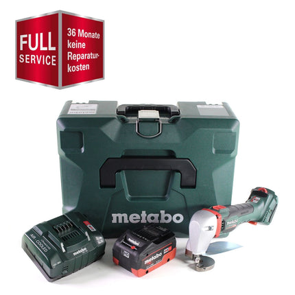 GRATIS 3 Jahre Full Service Rundum Schutz Metabo SCV 18 LTX BL 1.6 Akku Blechschere 18 V Brushless + 1x LiHD Akku 5,5 Ah + Ladegerät + MetaLoc