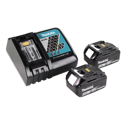 Tijera cortacésped a batería Makita DUM 604 RM 18 V + mango alargador con rodillo + 2x baterías 4,0 Ah + cargador