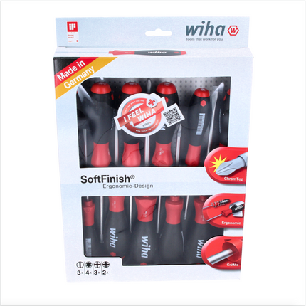 Wiha 302HK12 Set Cacciaviti SoftFinish - 12 pz. / Schlitz, Phillips, Pozidriv, Torx ( 41002 )