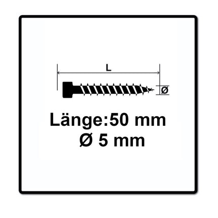 SPAX Vis de terrasse 5,0 x 50 mm acier inoxydable A2 Torx T-STAR Plus T25 Cut - 500 pièces (0537000500505)