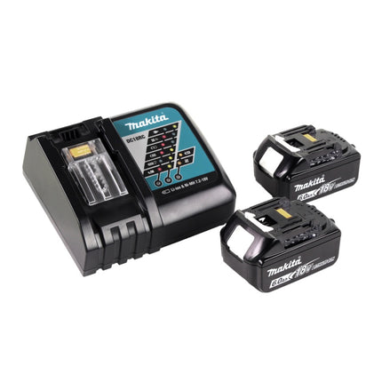 Soplador sin cable Makita DUB 184 RG 18 V sin escobillas + 2x batería recargable 6,0 Ah + cargador