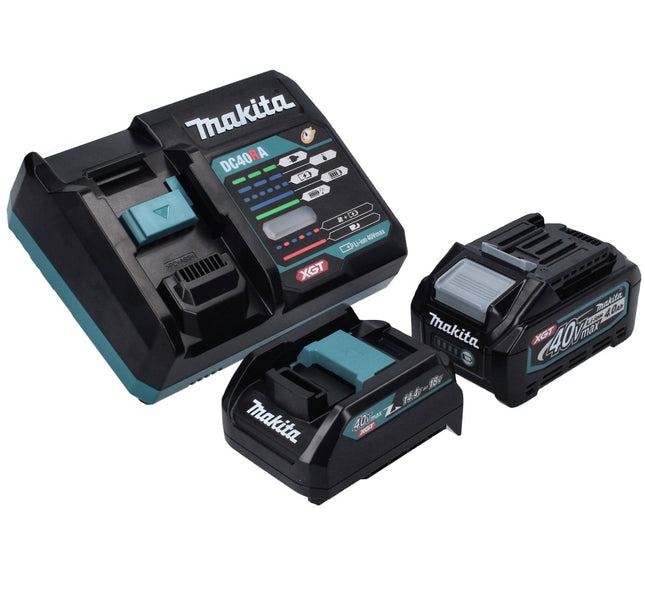 Kit alimentatore Makita 40 V max. con 1x batteria BL 4040 4,0 Ah XGT + caricabatteria rapido DC 40 RA XGT LXT + adattatore di ricarica ADP10