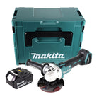 Makita DGA 504 G1J Amoladora angular sin cable 18 V 125 mm sin escobillas + 1x batería recargable 6,0 Ah + Makpac - sin cargador