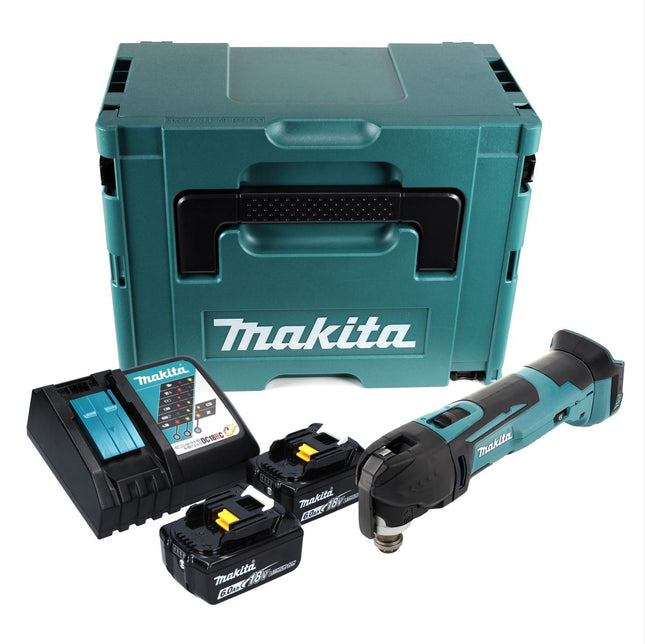 Makita DTM 51 RGJ cordless oscillating drill 18 V + 2x rechargeable battery 6.0 Ah + charger + Makpac