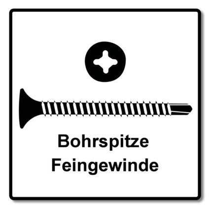 SPAX GIX-D Schnellbauschrauben 3,5 x 35 mm 2000 Stk ( 2x 1991170350356 ) Bohrspitze Phosphatiert Vollgewinde Trompetenkopf Kreuzschlitz H2