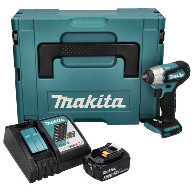 Makita DTW 180 RF1J cordless impact wrench 18 V 180 Nm 3/8" brushless + 1x 3.0 Ah battery + charger + Makpac