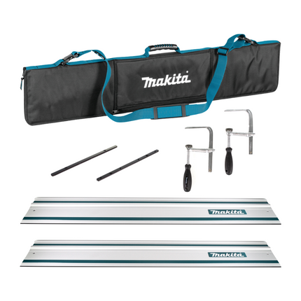 Makita Guide rail for saws 1000mm + 2x Guide rail joint connectors + 2x Clamps + Guide rail protective holder, 2pcs. (2x 199140-0)