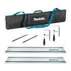Makita Guide rail for saws 1000mm + 2x Guide rail joint connectors + 2x Clamps + Guide rail protective holder, 2pcs. (2x 199140-0)
