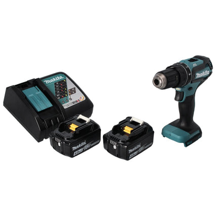 Makita DHP 485 RM akumulatorowa wiertarko-wkrętarka udarowa 18 V 50 Nm bezszczotkowa + 2x akumulator 4,0 Ah + ładowarka