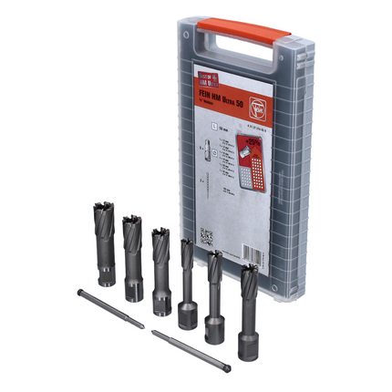 FEIN HM Ultra 50 Set frese a corona 8 pz. ( 63127276020 ) 3/4" Weldon 12 - 22 mm