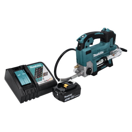 Makita DGP 180 RF1 Akku Fettpresse 18 V 690 bar + 1x Akku 3,0 Ah + Ladegerät