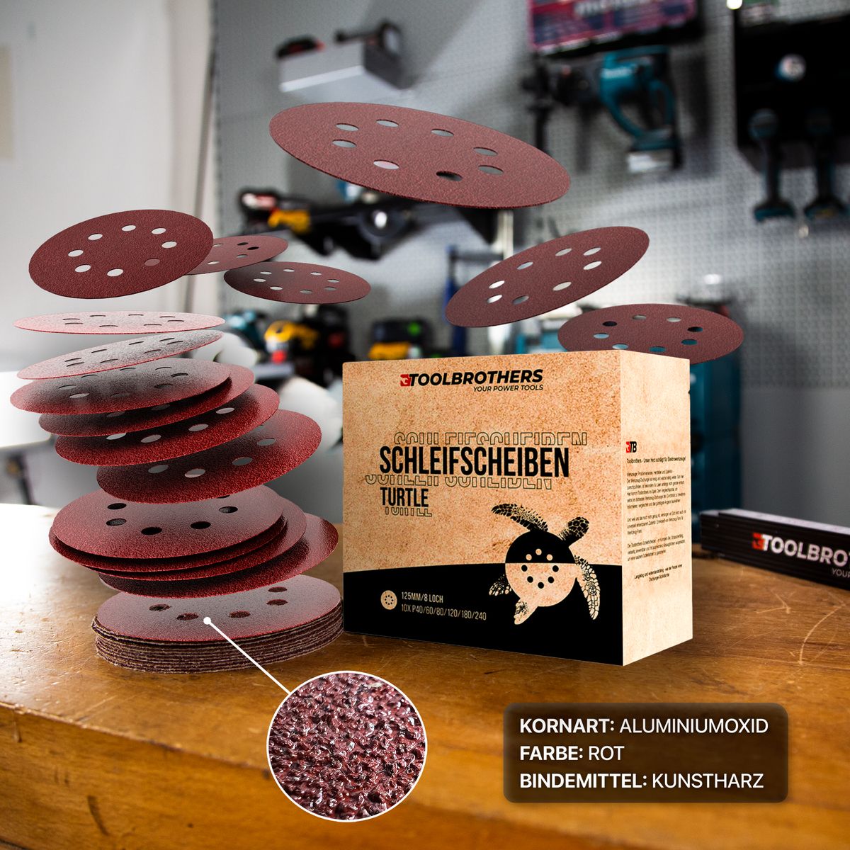 Schleifscheiben 125mm ungelocht kaufen P40-P1000 | 10 Stück Schleifscheiben 125mm ungelocht kaufen P40-P1000 | 10 Stück