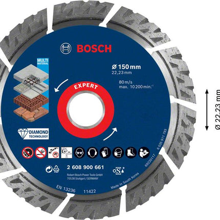 Bosch EXPERT MultiMaterial Diamant Trennscheibe 150 x 22,23 mm 1 Stk. ( 2608900661 ) Long Life - Toolbrothers