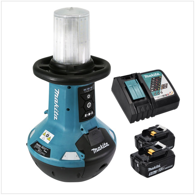Makita DML 810 RT cordless LED area light 18 / 36 V (2 x 18 V) 5500 lm IP54 + 2x battery 5.0 Ah + charger