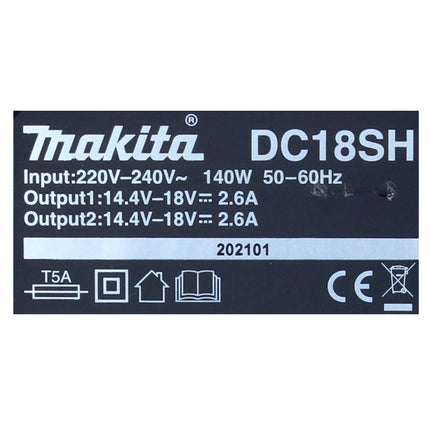 Makita DC 18 SH double charger 14.4 V - 18 V LXT 2.6 A charging current ( 199687-4 )