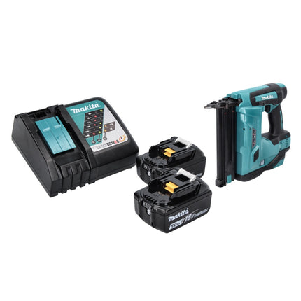 Clavadora a batería Makita DBN 500 RT 18 V - 15 - 50 mm + 2x Baterías 5.0 Ah + Cargador