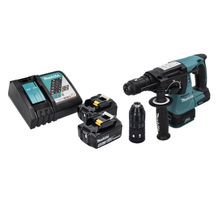 Makita DHR 243 RM akumulatorowa wiertarko-wkrętarka 18 V SDS plus bezszczotkowa + 2x akumulator 4,0 Ah + ładowarka