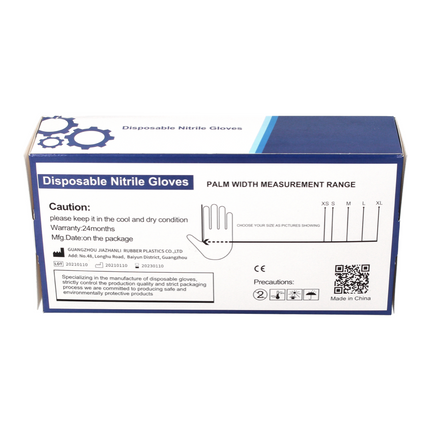 Guantes desechables de nitrilo Negro / Black 100 unidades talla L / Large - no estériles