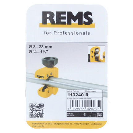 REMS RAS CU-INOX 3-28 MINI cortatubos 3 - 28 mm 1/8 - 1 1/8'' ( 113240 R )