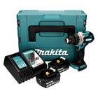 Taladro atornillador a batería Makita DDF 486 RFJ 18 V 130 Nm sin escobillas + 2x batería recargable 3,0 Ah + cargador + Makpac