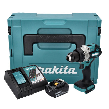 Taladro atornillador a batería Makita DDF 486 RM1J 18 V 130 Nm sin escobillas + 1x batería recargable 4,0 Ah + cargador + Makpac