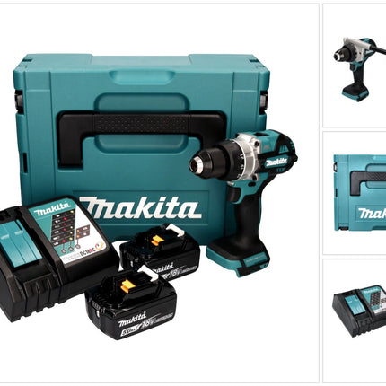 Makita DDF 486 RTJ Akku Bohrschrauber 18 V 130 Nm Brushless 2x Akku 5 0 Ah Ladegeraet Makpac  0 - toolbrothers