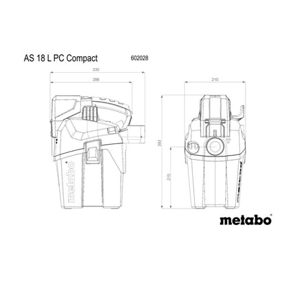 Metabo AS 18 L PC Compact Akku Sauger 18 V 6 l IPX4 Staubklasse L Nass und Trocken + 1x Akku 10,0 Ah + Ladegerät