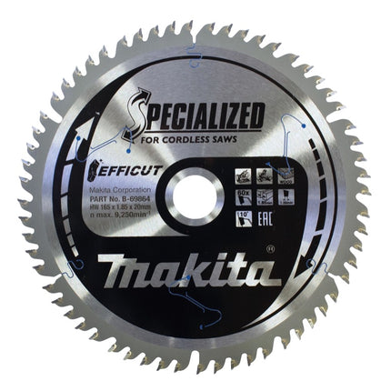 Makita CMSF16560E SPECIALIZED EFFICUT Sägeblatt 165 x 1,85 x 20 mm ( B-69864 ) 60 Zähne für Holz - Toolbrothers