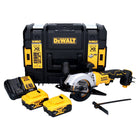 DeWalt DCS 571 P2 Sierra circular sin cable 18 V 115 mm sin escobillas + 2x batería 5,0 Ah + cargador + TSTAK