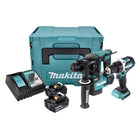 Makita DLX 2271 TJ cordless combo kit DDF 484 cordless drill driver + DHR 171 cordless hammer drill + 2x 5.0 Ah battery + charger + Makpac
