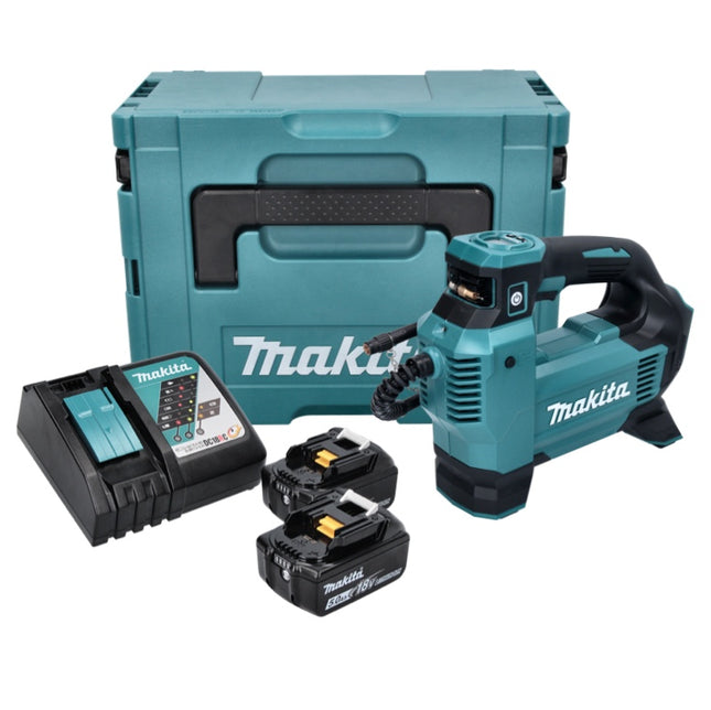 Makita DMP 181 RTJ cordless compressor 18 V 11.1 bar + 2x battery 5.0 Ah + charger + Makpac