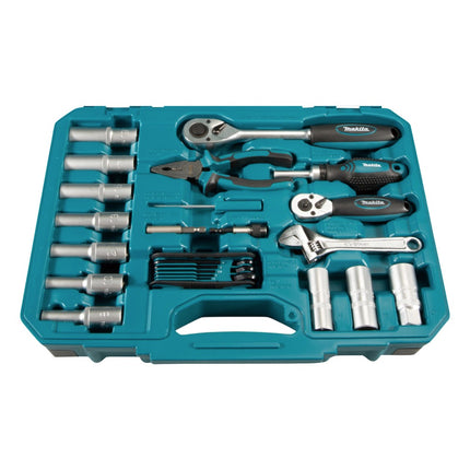 Set di utensili manuali Makita 87 pezzi in acciaio al cromo vanadio ( E-08458 ) bit / pinza / cricchetto / cacciavite / chiave