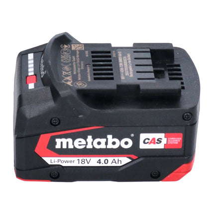 Juego básico Metabo 2x batería Li-Power 18 V 4,0 Ah CAS Li-Ion ( 2x 625027000 ) + cargador rápido doble ASC 145 DUO ( 627495000 )