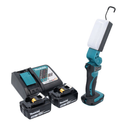 Makita DML 801 RT X LED Akku Lampe Arbeitsleuchte 18 V 240 lm + Diffusor + 2x Akku 5,0 Ah + Ladegerät