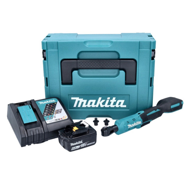 Makita DWR 180 RG1J cordless ratchet screwdriver 18 V 47.5 Nm 1/4" 3/8" + 1x rechargeable battery 6.0 Ah + charger + Makpac