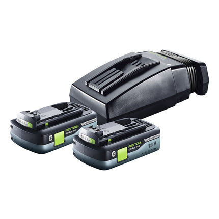 Festool T 18+3 HPC 4.0 I-Set Perceuse-visseuse sans fil 18 V 50 Nm brushless (576989) + 2x Batteries 4,0 Ah + Chargeur + Accessoire excentrique + Accessoire d'angle + Coffret