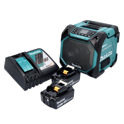 Makita DMR 203 RG Altavoz Bluetooth 12 V 18 V IP64 + 2x batería recargable 6,0 Ah + cargador