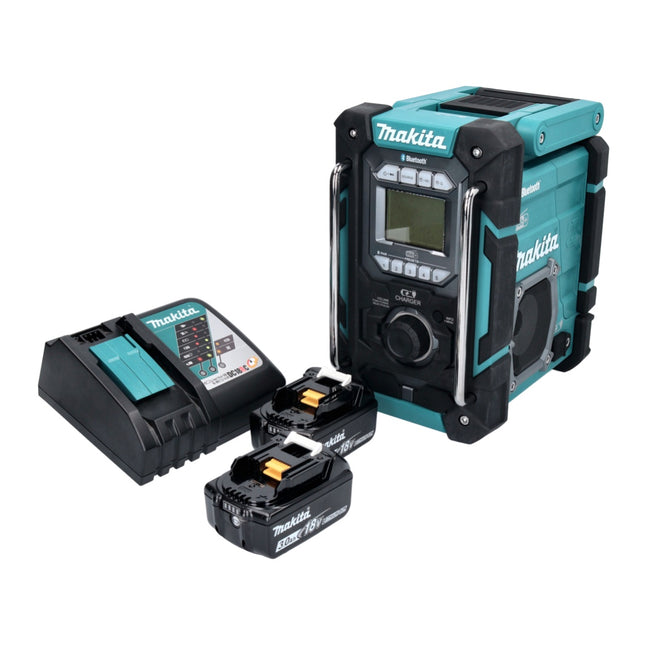 Makita DMR 301 RF cordless construction site radio 12 V max. - 18 V DAB / DAB+ / Bluetooth + 2x rechargeable battery 3.0 Ah + charger