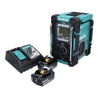 Radio de obra inalámbrica Makita DMR 301 RT 12 V máx. - 18 V DAB / DAB+ / Bluetooth + 2x batería recargable 5,0 Ah + cargador