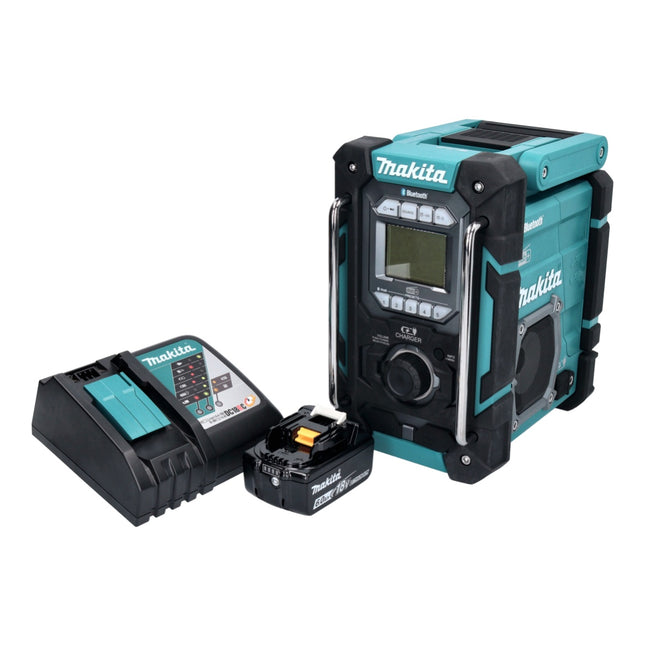 Makita DMR 301 RG1 Radio de obra sin cable 12 V máx. - 18 V DAB / DAB+ / Bluetooth + 1x batería recargable 6,0 Ah + cargador