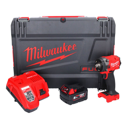 Milwaukee M18 FIW2F12-501X akumulatorowy klucz udarowy 18 V 339 Nm 1/2" bezszczotkowy + 1x akumulator 5,0 Ah + ładowarka + skrzynka HD