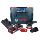Bosch GEX 18V-125 Profesjonalna akumulatorowa szlifierka oscylacyjna bezszczotkowa 18 V 125 mm + 2x akumulator 4,0 Ah + ładowarka + L-BOXX