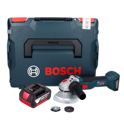 Bosch GWS 18V-10 Professional cordless angle grinder 18 V 125 mm brushless + 1x rechargeable battery 4.0 Ah + L-Boxx - without charger