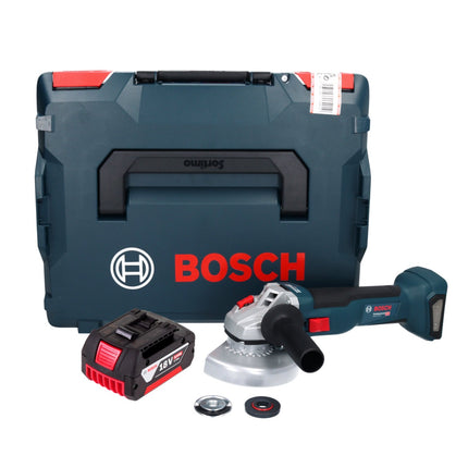 Bosch GWS 18V-10 Professional cordless angle grinder 18 V 125 mm brushless + 1x rechargeable battery 5.0 Ah + L-Boxx - without charger