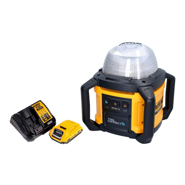 DeWalt DCL 074 D1 Cordless construction site spotlight Spotlight 18 V 5000 lm 4000 Kelvin + 1x rechargeable battery 2.0 Ah + charger