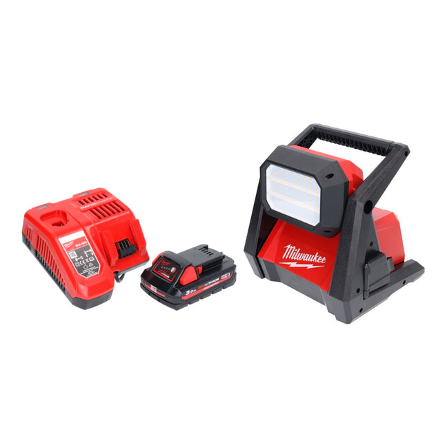 Milwaukee M18 HOAL-301 Cordless LED Construction Lamp 4000lm 18V + 1x Battery 3.0Ah + Charger
