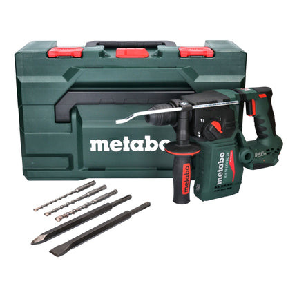 Metabo KH 18 LTX BL 24 cordless hammer drill 18 V 2.2 J SDS Plus Brushless + 5-piece drill and chisel set + metaBOX - without battery, without charger