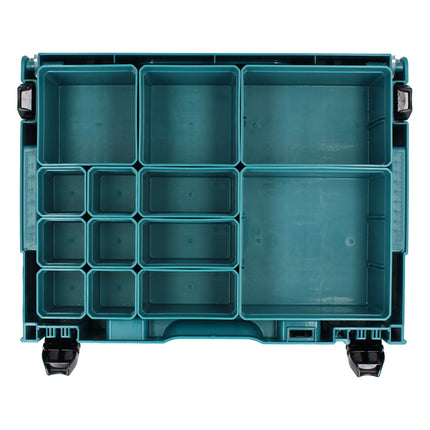 Maletín organizador de piezas pequeñas Makita MAKPAC 1 395 x 295 x 110 mm ( 191X80-2 ) con 13x cajas de inserción