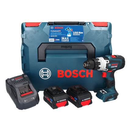 Bosch GSB 18V-150 C Trapano a percussione professionale a batteria 18 V 150 Nm Biturbo Brushless ( 06019J5105 ) + 2x batteria ricaricabile ProCORE 8,0 Ah + caricabatterie + L-Boxx